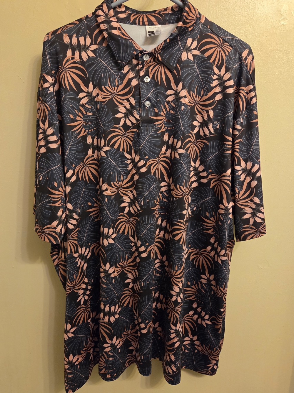 Floral Golf Performance Polo Shirt 2XL/3XL Hawaiian Tropical Moisture Wicking